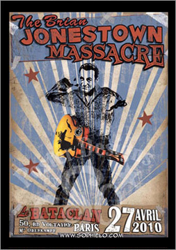 The  Brian Jonestown Massacre Le Bataclan, Paris  2010 Official Poster, Design by Sophie Lo